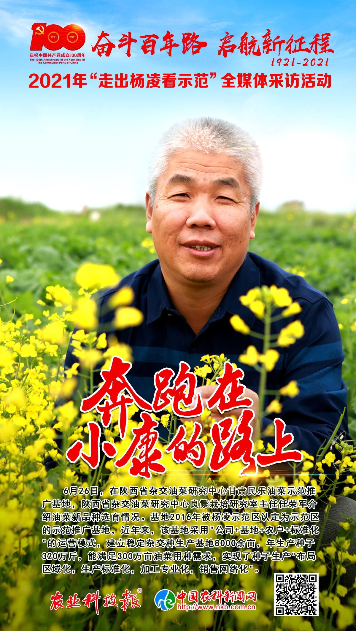 奔跑在小康的路上④|祁连山下“油菜田”盛开杨凌“农科花”